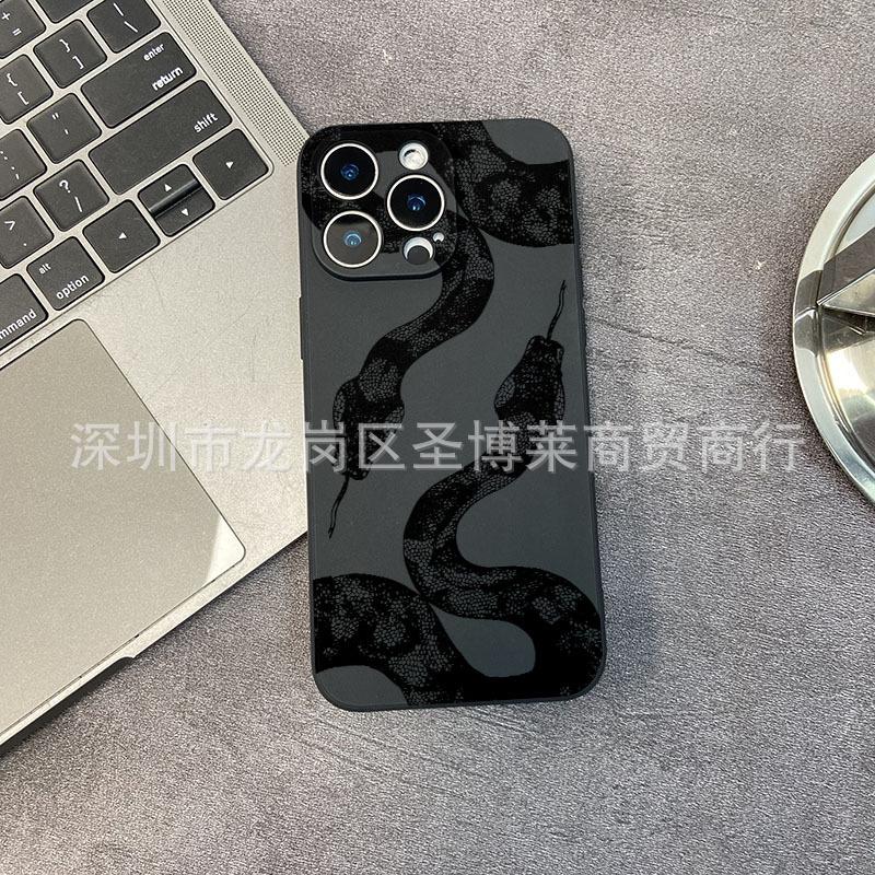 Black Snake for Apple 15 Mobile Phone Case Iphone12promax Case 14/13/11/XSMAX All-inclusive 16