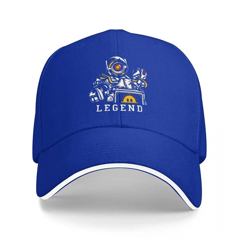 LEGEND Astronaut Robot Design Black Baseball Cap with White Trim and Bold Graphic Print for Casual Streetwear Style