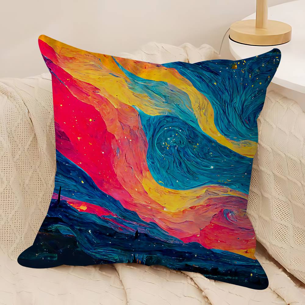Van Gogh Famous Painting Pillowcase Toon Gift Cushion Cover Bedroom Home Sofa Chair Seat Decor Pillow Case