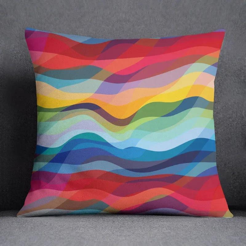 Color Ins Abstract Pillowcase Sofa Cushion Living Room Bedroom Square Pillow Cover Home Fabric Decoration