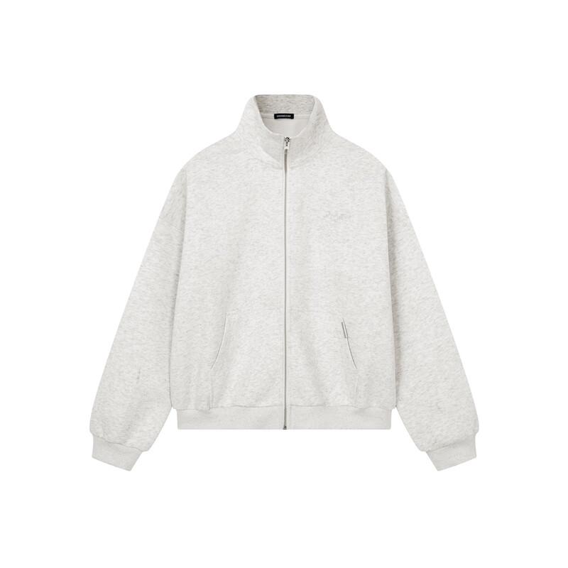 GROUND ZERO Embroidered Stand-Collar Zip-Up Cardigan