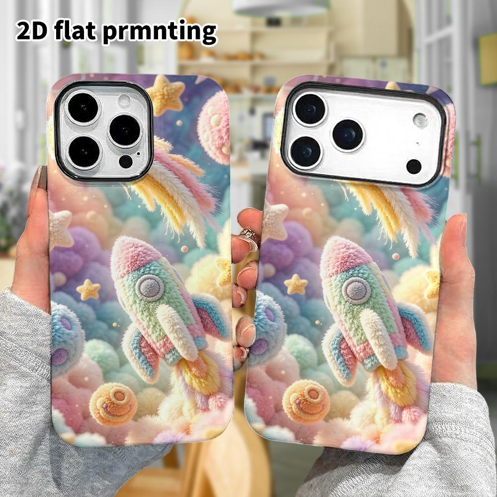 Phone Case: 2D Flat, Suitable for iPhone 18, 17, 16, 15, 14, 13, 12Pro Protective Case, Dreamy Space, Perfect Christmas and Halloween Holiday Gift