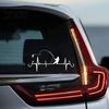 Weatherproof Car Sticker for Fishing Fans Heartbeat Decal, 6.7" X 3.1" Waterproof Vinyl Auto Window Decal Custom Logo Windows Decoration, Universal