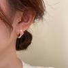 S925 Sterling Silver Pink Heart Earrings - Korean French Style, Simple & Fashionable, Niche Light Luxury Ear Studs.