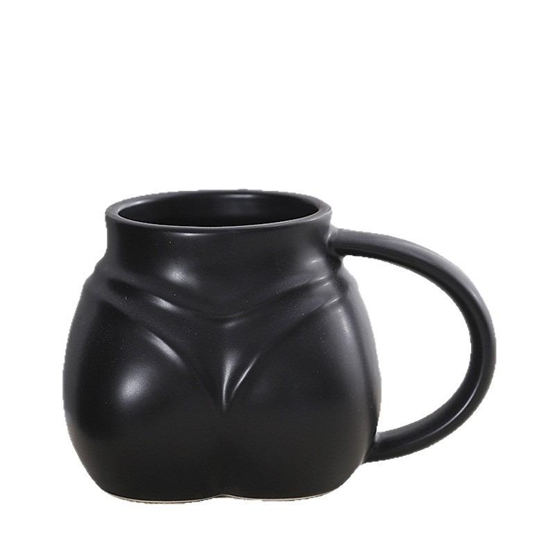 Creative Fun Cute Butt-shaped Ceramic Coffee Cup Large Capacity 400ml Milk Cup Modern Breakfast Drink Cup Office Mug Home Decor