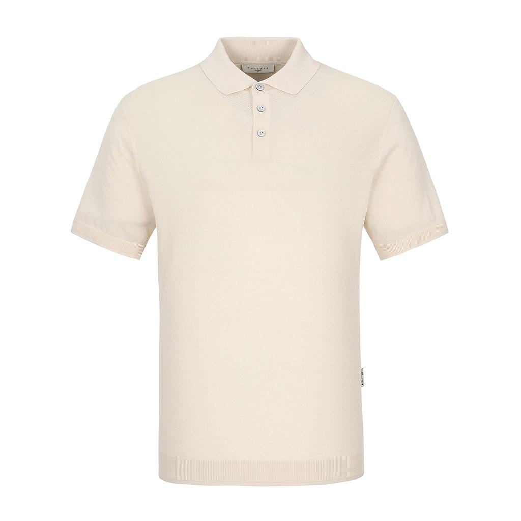 FERRAROMILANO Basic Thierry Short Sleeve Knit L Beige (Amsets20151)