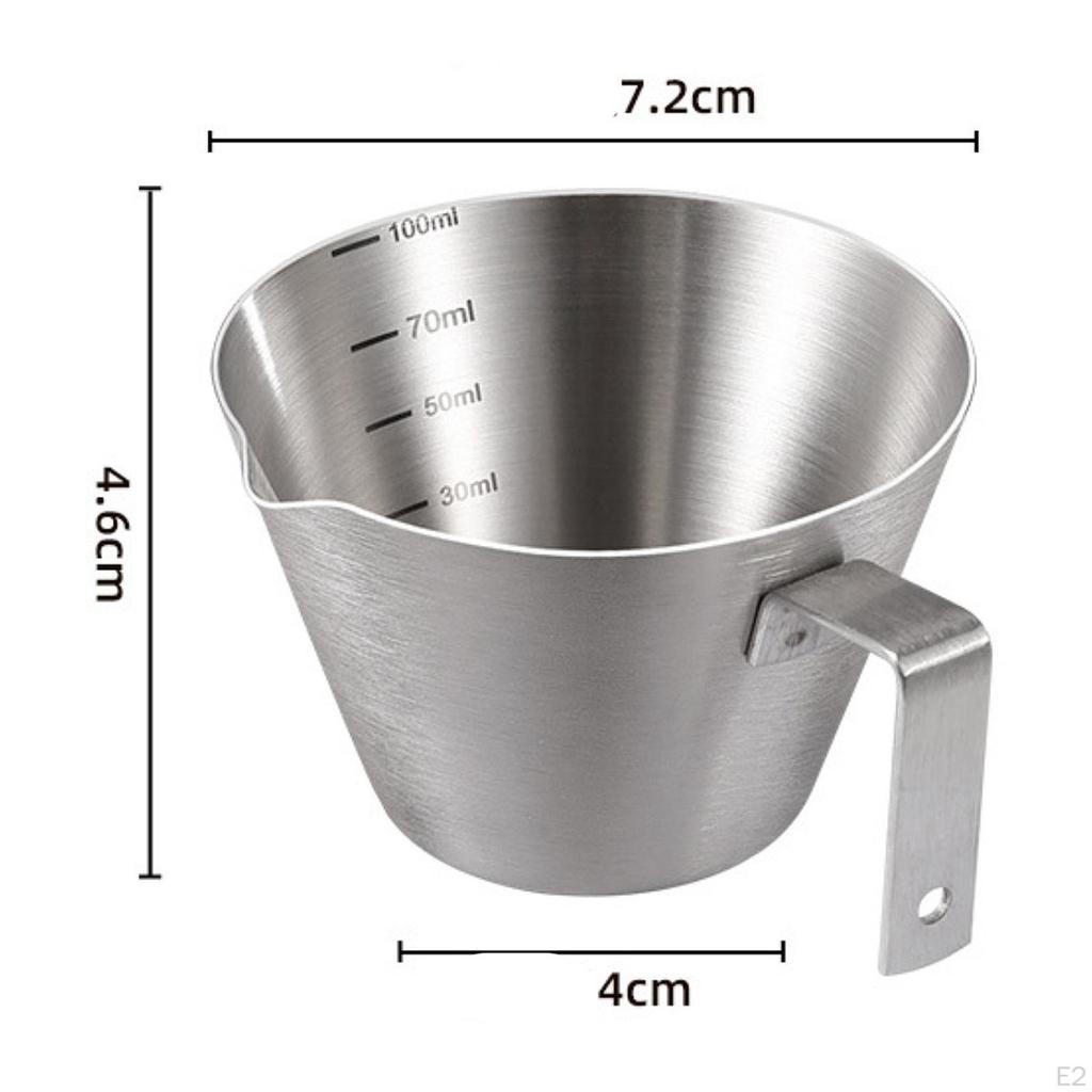 Coffee Measuring Cup Accessories 100ml Milk Pitcher Jug Portable Pouring Stainless Steel for