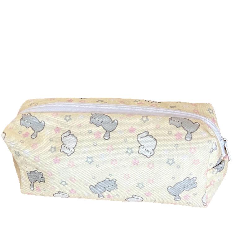 1Pc Cute Cat Pattern Pencil Case Simple Portable Stationery Organizer Pouch Kawaii Girls School Supplies Cosmetic Storage Bag