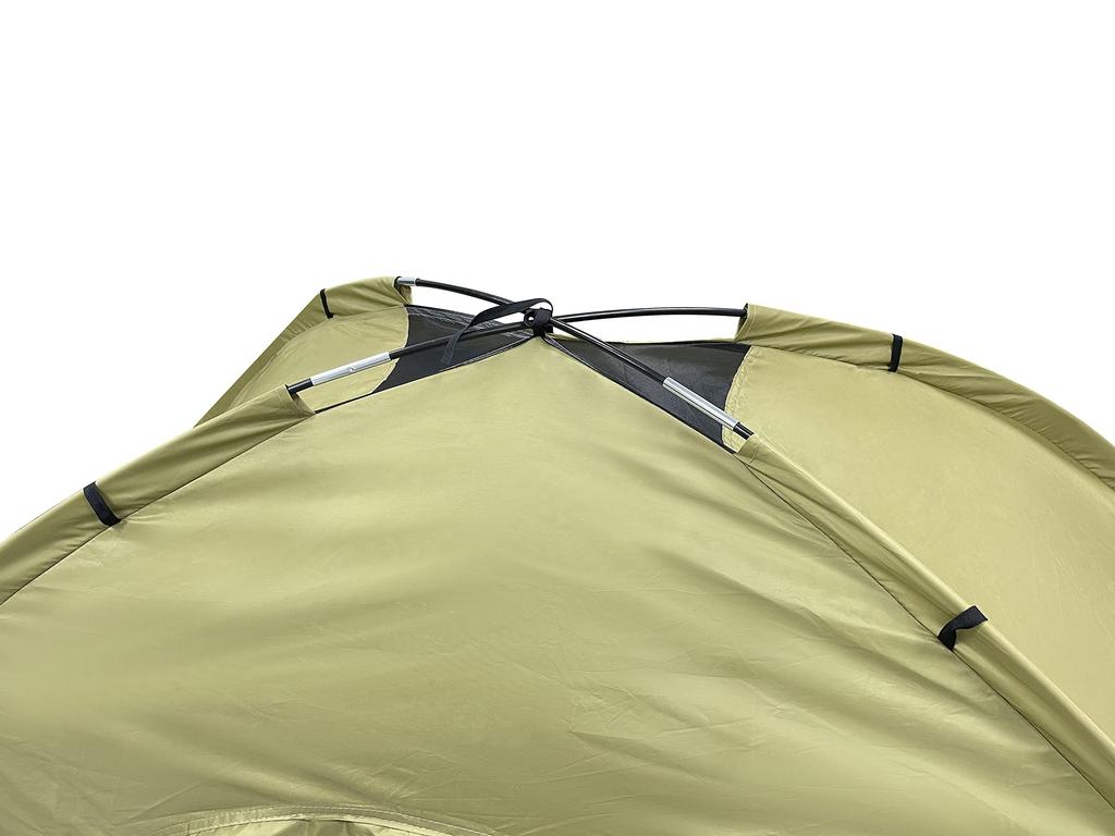 Sutekus Kompaktes Camouflage Campingzelt, Ein-Personen-Zelt, Kleines Zelt für Katastrophenschutz und Notfälle im Freien (Einzelperson, Khaki)