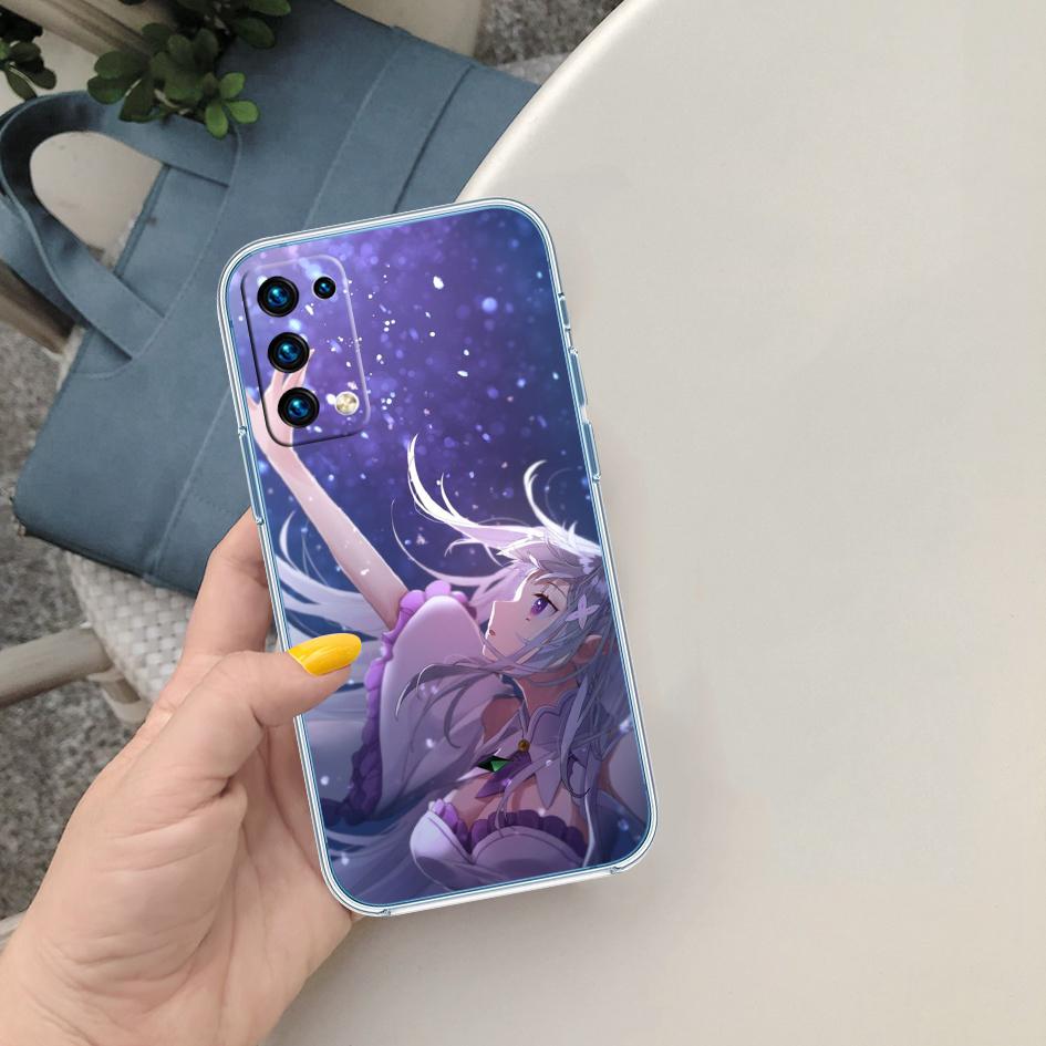 CJ48 Emilia Re Zero Ram Rem Soft Shell Transparent Phone Case for Motorola Moto G7 G8 G9 G84 G85 G73 G24 G15 Z2 Play Power Plus