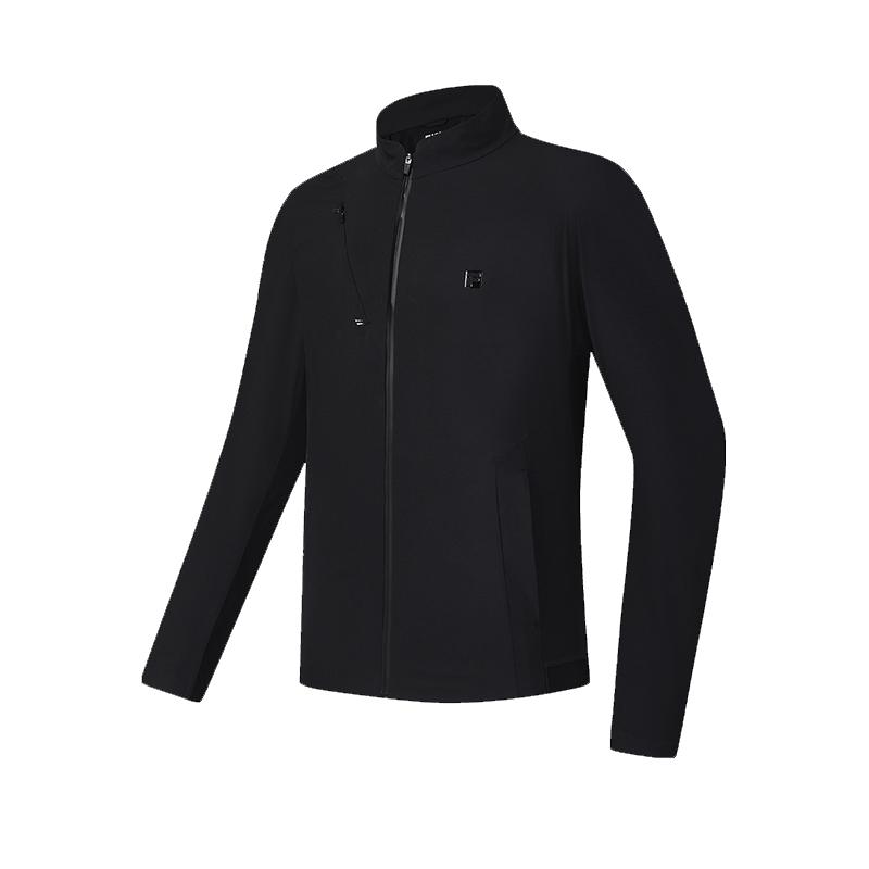 Fila Jackets Men's Pitch Black Stand Collar Moderate A11M435707FBK