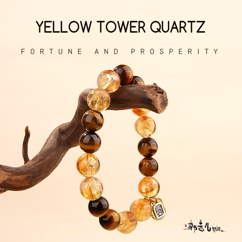 Natural Stone Rhinestone Beaded Bracelet Ethnic Geometric Design Gold Plated Buddhist Spiritual Protection Women's Versatile