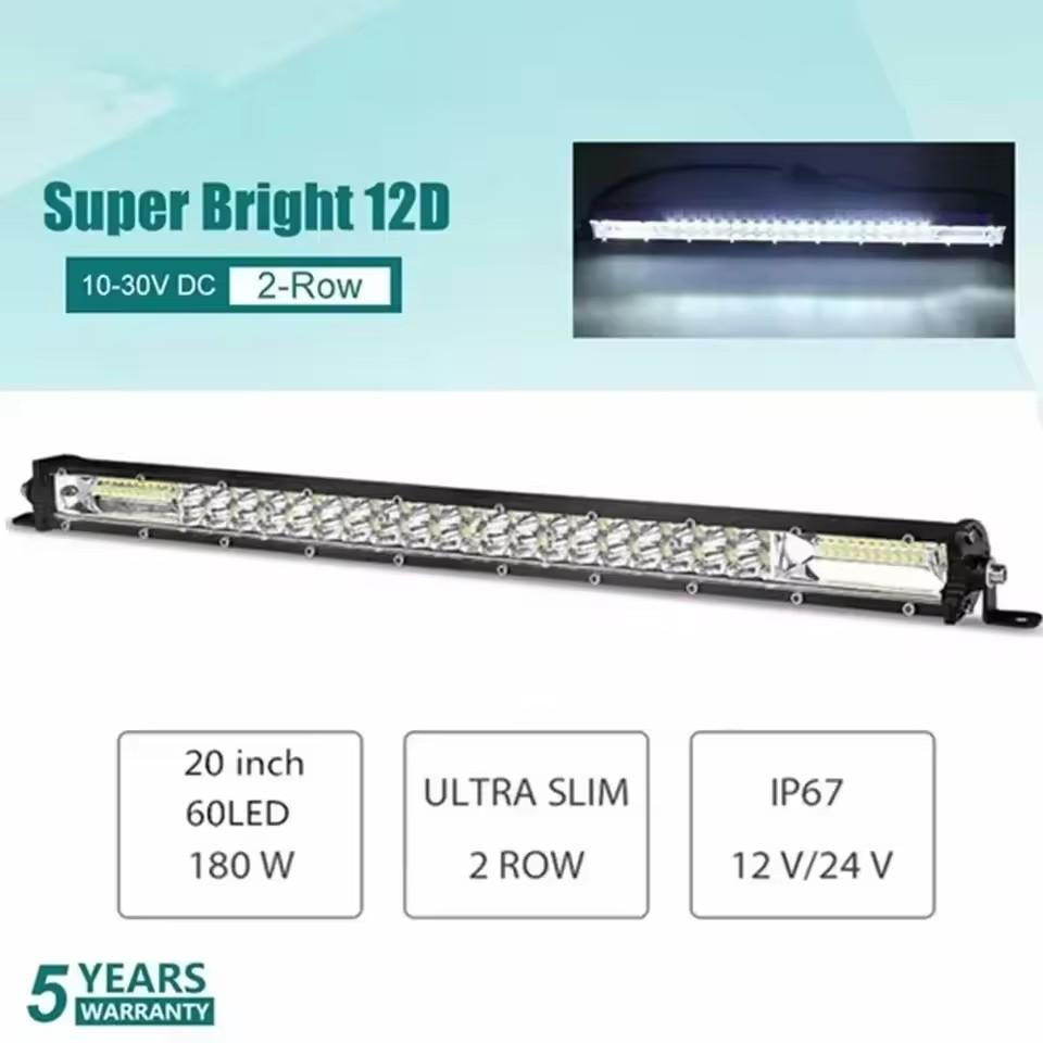 12D LED Light Bar 60W 120W 180W Work Light 12V 24V for Offroad Truck ATV Tractor 4X4 LED Bar 4WD Driving Lamp