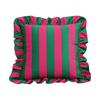 Striped Square Pillow Cover with Ruffled Edge Decorative Print for Living Room Sofa Home Decor Cushion Case 18x18 Inch