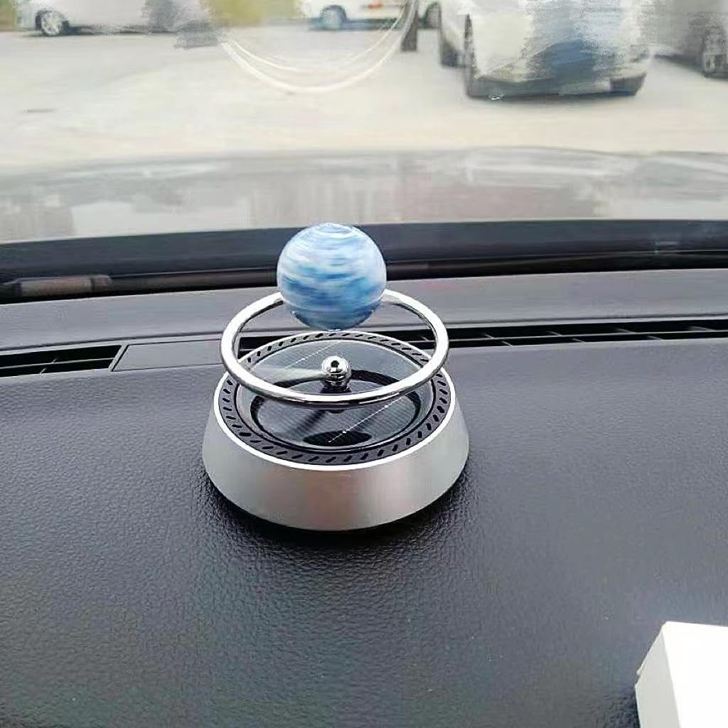 Rotating Car Air Freshener Solar Floating Earth Mars Stocking Stuffers Car Perfume Aromatherapy Diffuser Car Interior Decoration Accessories Car