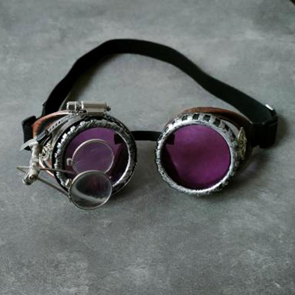 Yükseltilmiş Steampunk Gözlük Kaynakçı Goth Cosplay Vintage Gözlük Rustik Rave Partisi Fantezi Elbise Kostüm Kadınlar Erkekler Hediye