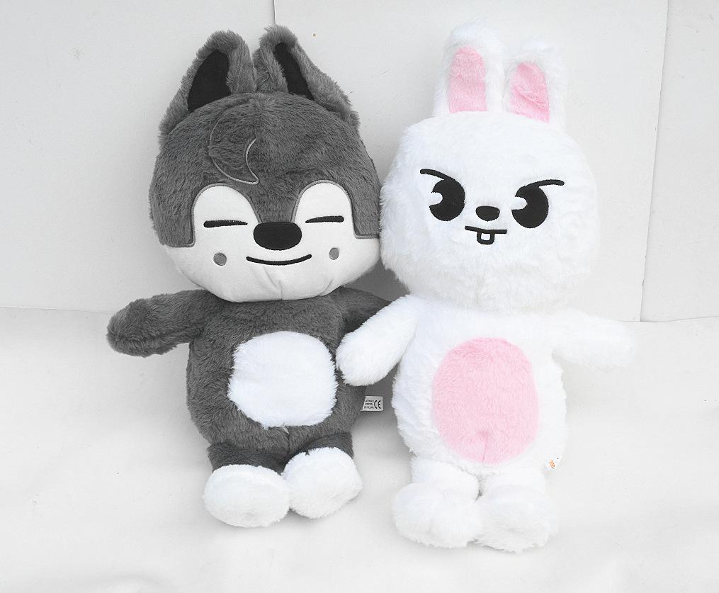 **50cm Kpop Plush Toy Wolfchan Kawaii Cartoon Stuffed Animal Plushie Doll Large Size Kids Babies Sleeping Pillow Gift