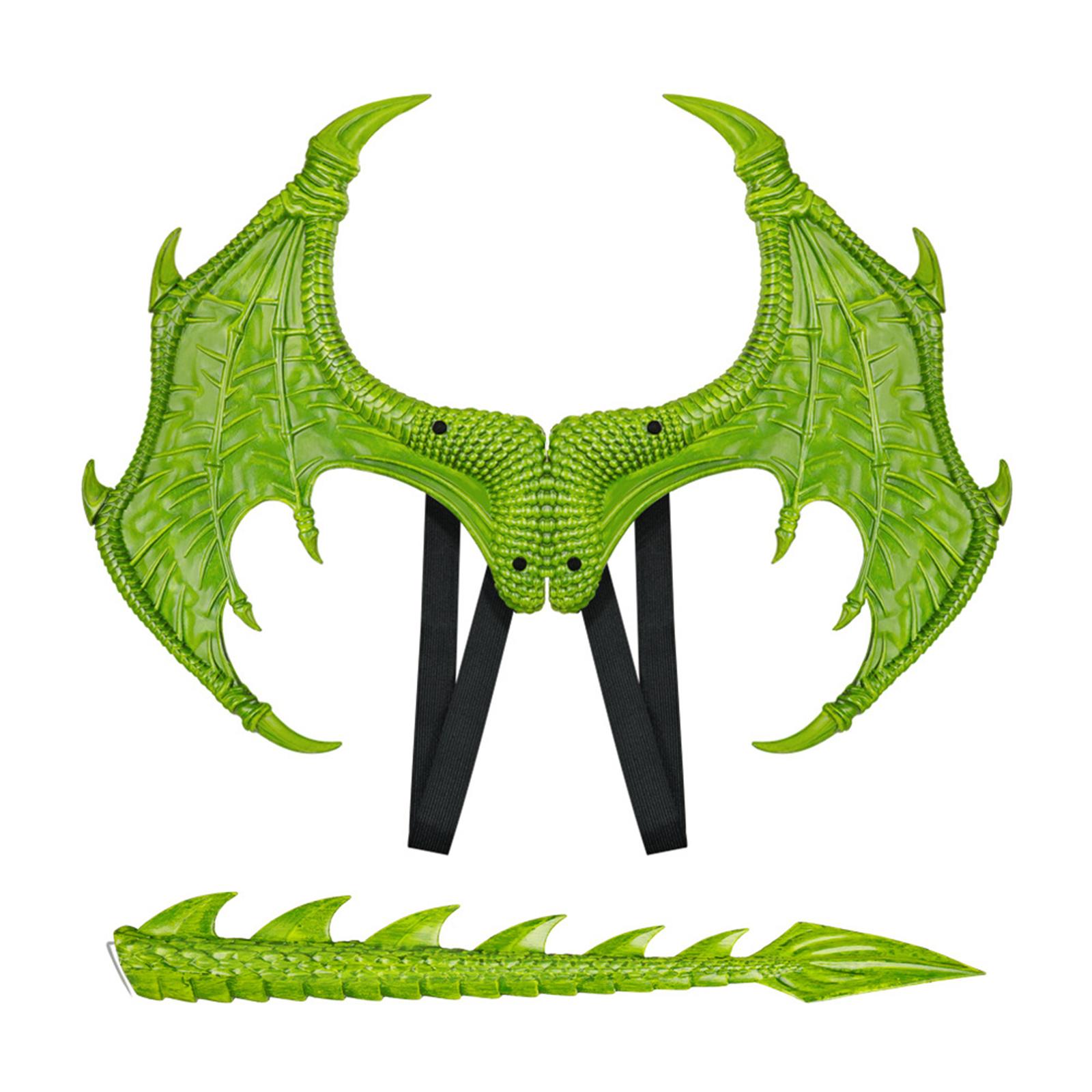 Dragon Costume Wings for Kid Boys Girls Dinosaur Tail Party-Favors Halloween Dragon Cosplay-Costume Set Party-Favors