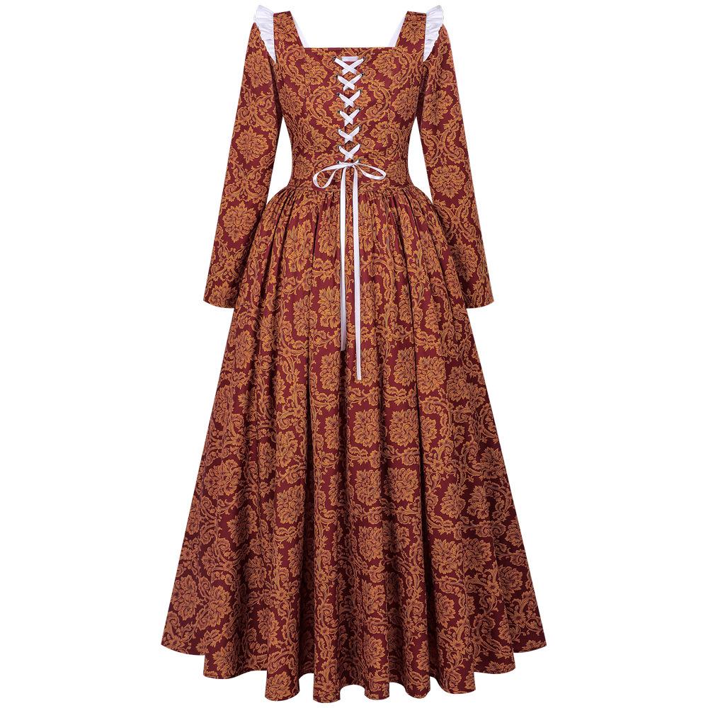 In-Stock Borgia Renaissance Queen Gown: Italian Medieval Long Dress