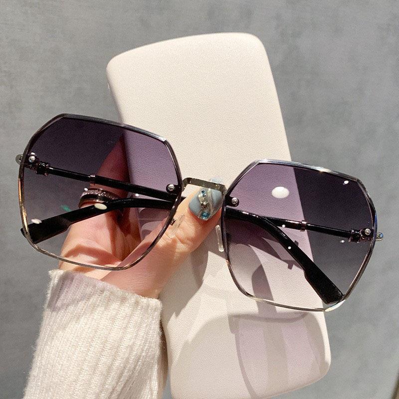 Sunglasses Women'S High-End Sunglasses Women'S Summer Uv Protection Big Face Thin Fashion Sunglasses