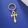 Dawapara Ancient Egyptian Ankh Cross Keychain Eye of Horus Anubis Protection Amulet Keyring Stainless Steel Jewelry