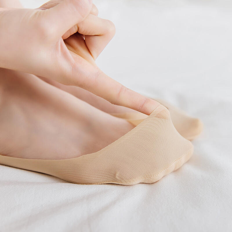 Women's V-line Fake Socks Shoes Silicone Slippers Set of 5