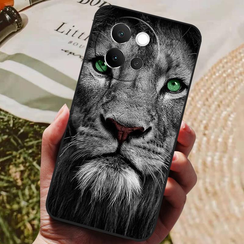 For VIVO V40 Lite 5G Case Soft Silicone Cover Black Bumper TPU For Vivo V40 Lite 5G Phone Cases V40Lite Shockproof Back Covers