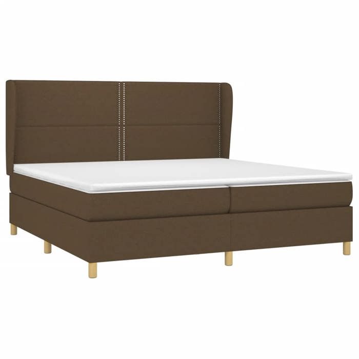 3128472 vidaXL Divan Bed with Mattress Dark Brown 200x200 Cm