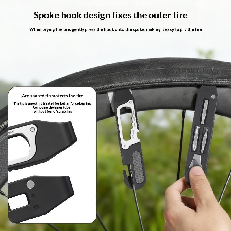 Bicycle Wrench Set High Strength Multifunctional Portable Bicycle Tire Levers Ratchet Wrench Kit Bike Tire Prying Rod