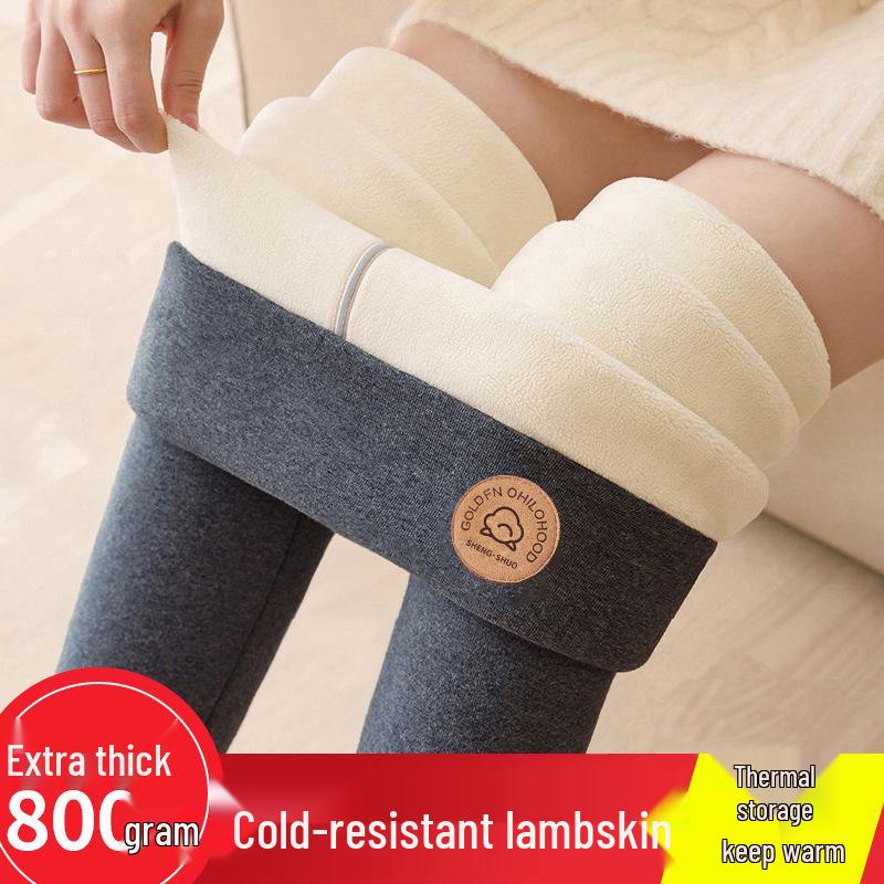 MXL005 Women's Lambswool Fleece-Lined High-Waisted Winter Leggings - Extra Thick & Warm