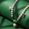 Exquisite Enamel Purple Flower Pearl Bracelet - Tulip-Themed Spring Accessory for Women