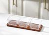 Wutuo Modern Chinese Glass Divided Snack Tray with Lid