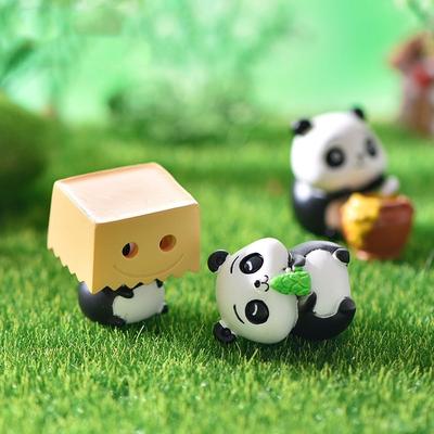 Pandas Micro Landscape Ornament DIY Handicraft Fairy Garden Decoration Ornament For Fish Tank Bonsai Computer Table Decor