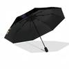 1pc Sturdy 8-Bone Auto Umbrella, Adorable Black Feline Pair Umbrella, Digital Printed, Foldable Umbrella for On-the-Go Outdoor Use