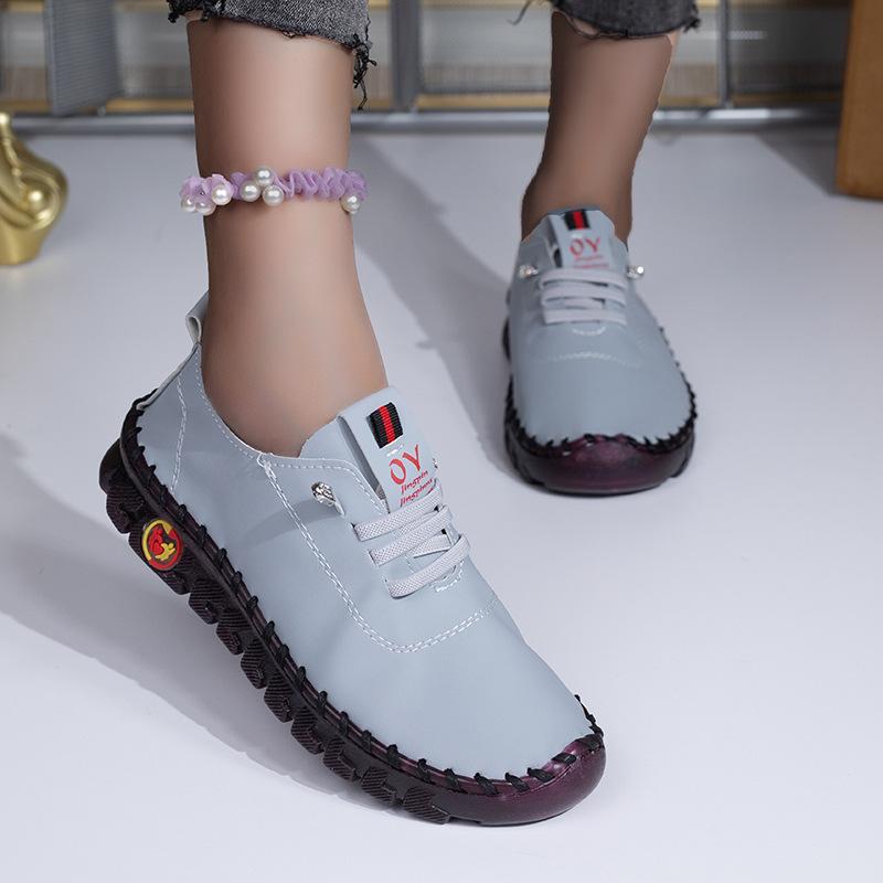 Sneaker für Damen Weicher Komfort Flache Loafer Schuhe Slipper Neue Mode Outdoor Rutschfest Lässige Lederschuhe Zapatillas Mujer