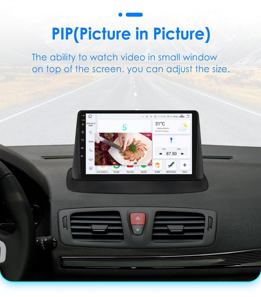 9" Large Screen Android GPS Navigation for 08-14 Megane 3 - Intelligent All-In-One Car System