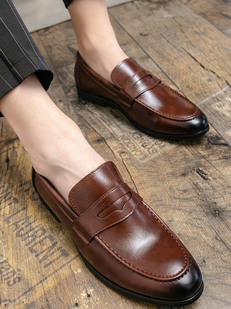 Classic Social Leather Shoes Men High Quality Casual Business Shoes Man Formal Leather Office Party Loafers Men's Dress Shoes