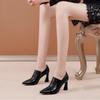 Fashion FHC 2025 Spring New Women Pumps,High Heels Office Lady Soft Leather Work Shoes,Pointed Toes,Side Zip,Black,Dropship
