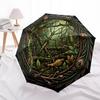Forest Insect Circle pattern umbrella, portable and foldable design, 8 ribs, a casual accessory for Halloween, Christmas, and birthday gifts.
