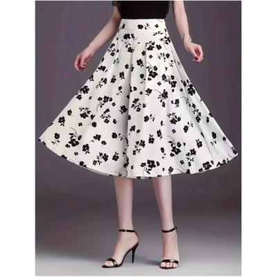 Dammode sommar lätta högmidjade flödande 7/8 byxor kjol, stor storlek, lösa och avslappnade vida ben kjolbyxor