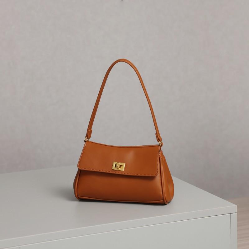 

2025 New Style Niche Design Single-shoulder Underarm Bag Fashionable High-end Commuting Lock-up All-match Portable коричневый