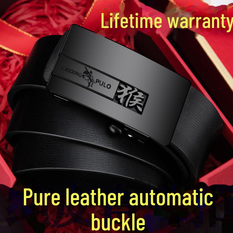 Paul Men's Genuine Leather Automatic Buckle Belt - Versatile Fashion for Business