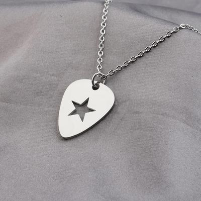 Unisex Gothic Punk Hip Hop Star Guitar Pendant - Ins Personalized Cross Chain Accessories for Men Women
