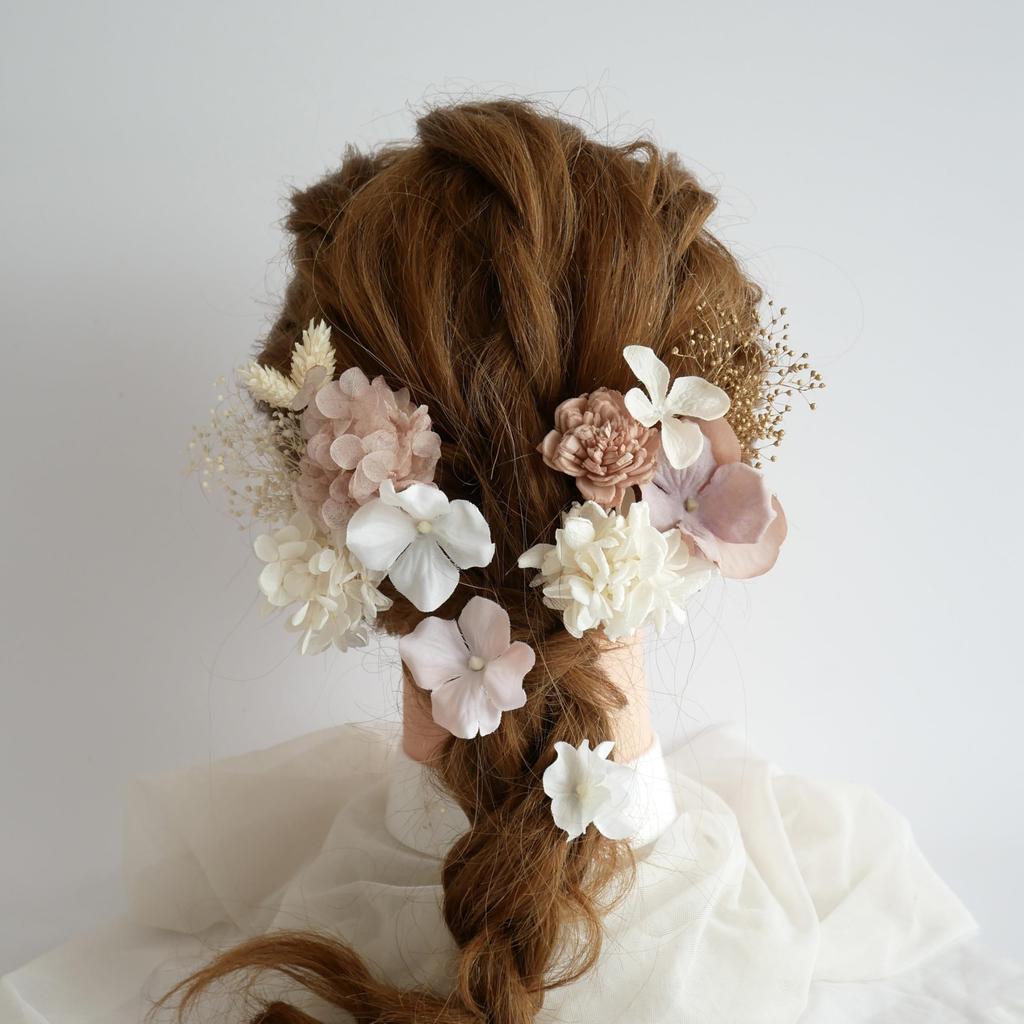 Preserved Flower Hair Amioroshi for and Japanese Clothing [Bria] Ornament, (Pink), Coming-of-Age Ceremonies, Graduations, Weddings, Shichi-Go-San,