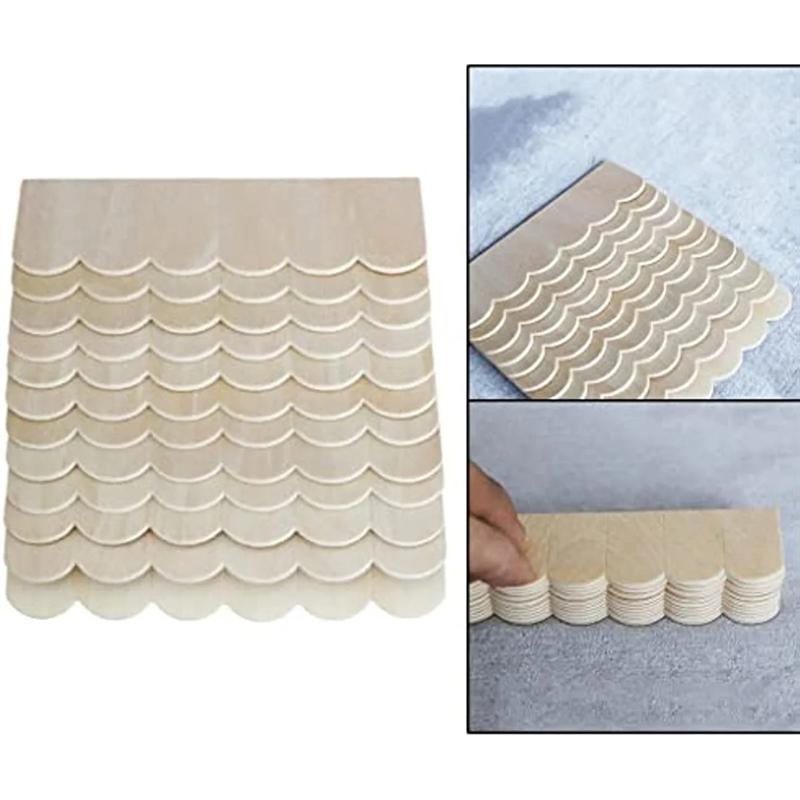 2025 Trend 24 Miniature Wooden Tiles For Dollhouse Roofing, DIY Accessories, Ideal For Christmas And Halloween