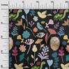 oneOone Cotton Flex Black Fabric Tropical Doodled Animals With Leaves Craft Projects Decor Fabric Printed By The Yard 40 Inch