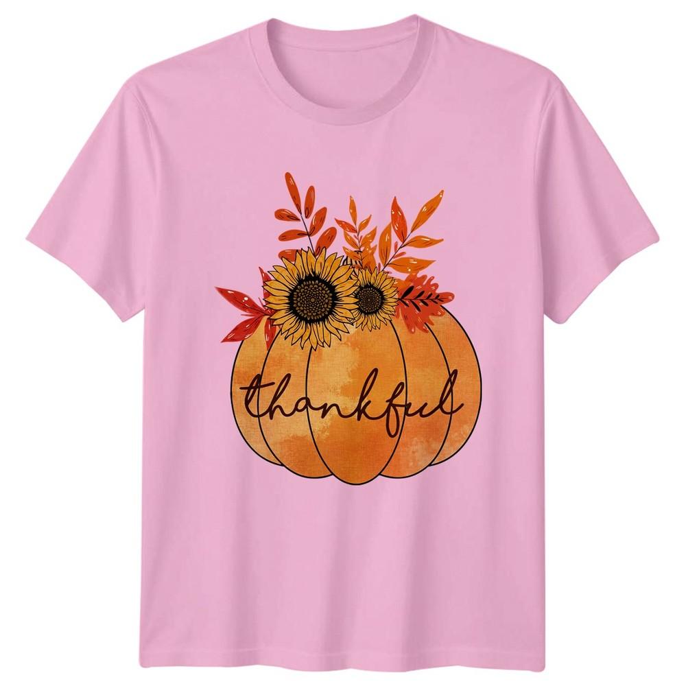 Thankful Unisexs TShirt Thanksgiving Autumn Thanksgiving Gift For Her