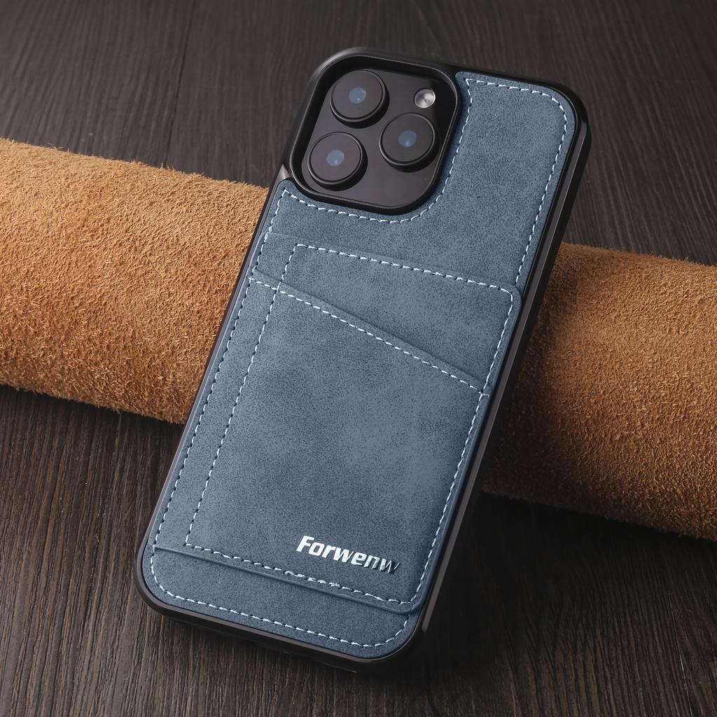 Premium Business Leather Case For iPhone 17 16 15 14 13 12 11 Pro Max Plus 17Air 16e 13Mini Magnetic Flip Wallet Card Solt Cover