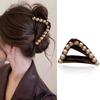Women Elegant Pearl Hair Claw Chic Geometric Hollow Barrettes Crab Hairpins Shark Clips Girls Lady Headwear Hair Accessories