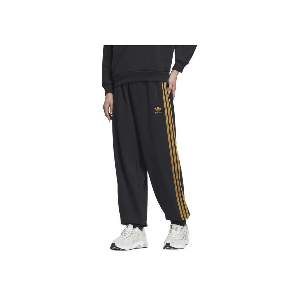 Adidas Originals Colorblock Mid-Waist Tapered Knit Joggers Men Bottoms Black IX4210